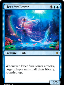 FLEET SWALLOWER : MTG altered-art magic card : with Beautious Mermaid! - Image 1