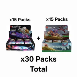 MTG Bloomburrow + Foundations, [x30] Play Booster Lot - [x15 For Each Set] - Image 1