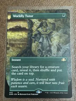 Wordly Tutor MTG Dominaria Remastered Borderless Rare 442 Unplayed - Image 1