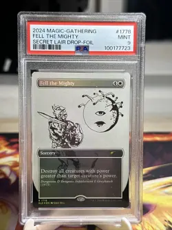 Fell The Might, Foil, MTG Secret Lair Dungeons And Dragons D&D PSA 9 MINT - Image 1
