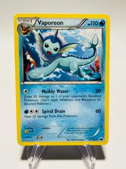 VAPOREON 2012 Pokemon Dark Explorers Uncommon POKEMON 25/108 - Image 1