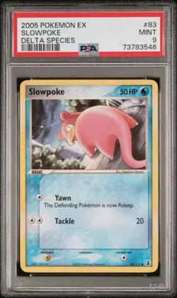 2005 POKEMON EX DELTA SPECIES #83 SLOWPOKE PSA 9 MINT - Image 1