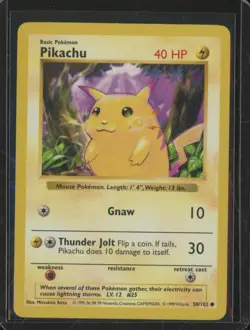 1999 Pokemon Base Set PIKACHU #58/102 SHADOWLESS Yellow Cheeks Vintage BW5 - Image 1