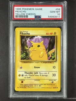 Pikachu #58 1999 Pokemon Game PSA 10 250001 - Image 1