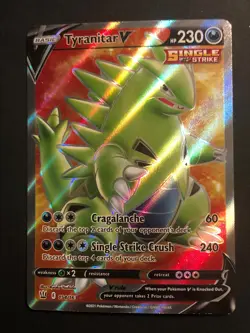 Tyranitar V - 154/163 - Pokemon Battle Styles Sword Shield Full Art Rare Card NM - Image 2