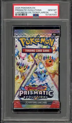 Pokemon Prismatic Evolutions Vaporeon/Jolteon/Flareon Sealed Booster Pack PSA 10 - Image 1