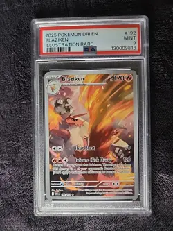 Pokemon TCG Blaziken Destined Rivals Illustration Rare Card 192/182 PSA 9 - Image 1