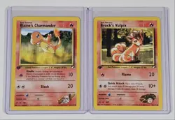 [2] BLAINE'S CHARMANDER BOCK'S VULPIX 2000 POKEMON GYM HEROES 1ST ED - Image 1