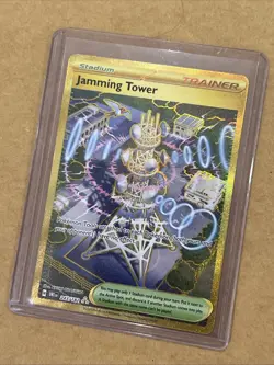 Jamming Tower Gold Pokemon Card Destined Rivals Set Hyper Rare 243/182 NM/M - Image 1