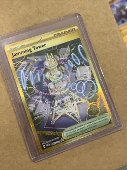 Jamming Tower Gold Pokemon Card Destined Rivals Set Hyper Rare 243/182 NM/M - Image 2