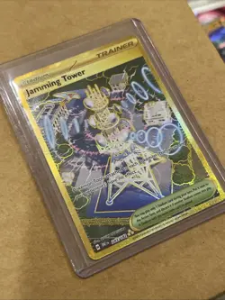 Jamming Tower Gold Pokemon Card Destined Rivals Set Hyper Rare 243/182 NM/M - Image 3