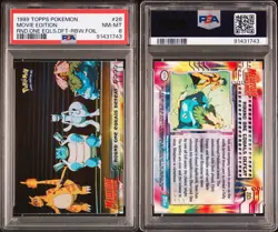 1999 Topps Pokemon Round One Equals Defeat Rainbow Foil PSA 8 - Image 3