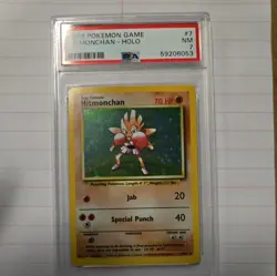 1999 Hitmonchan 7/102 Holo Base Set Unlimited Vintage Pokemon PSA 7! NM - Image 1