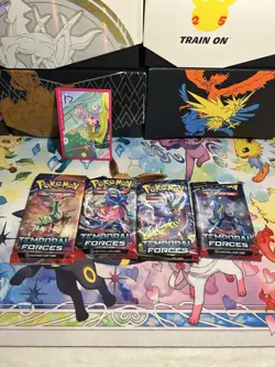 Pokemon TCG Scarlet Violet Temporal Forces Booster Packs Full Art Set 4 Pack - Image 1