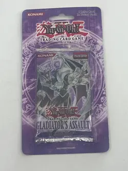 YuGiOh TCG Gladiator's Assault Blister Booster Pack - 1st Edition Factory Sealed - Image 1