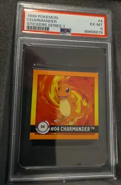 POKEMON CARD CHARMANDER 4 ARTBOX STICKER SERIES 1 #4 GRADED PSA 6 1999 VINTAGE - Image 2