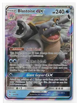 Blastoise GX 35/214 Holo Ultra Rare Unbroken Bonds Pokemon Card NM - Image 1