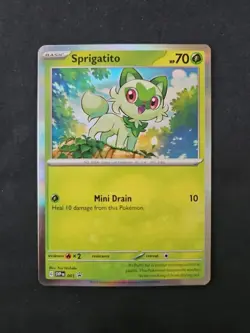 Sprigatito 001 Scarlet & Violet Black Star Promo Holo Card LP Condition - Image 1