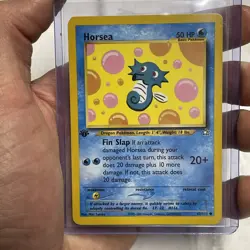Pokemon Card - Horsea - 62/111 Neo Genesis 1st Edition Vintage Common NM/MT TCG - Image 1