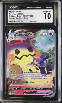 CGC 10 Mimikyu VMAX TG17/TG30 Trainer Gallery Brilliant Stars Pokemon Card - Image 1