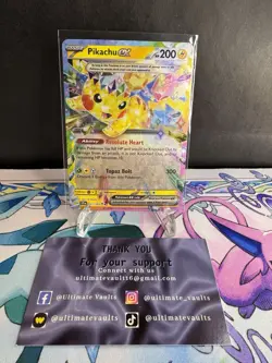 Pokemon TCG: Pikachu EX Sv08: Surging Sparks Double Rare Holo Card 057/191 NM - Image 1
