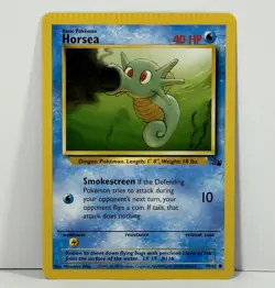Pokemon Card Crimp Error Horsea Fossil Set 49/62 Rare - NM - Image 1
