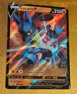 Lucario V 146/264 Fusion Strike 2021 Ultra Rare Holo Pokemon TCG Card NM/M - Image 1