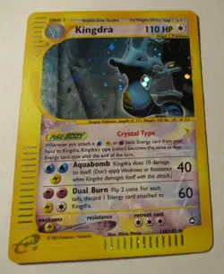 Pokemon TCG Aquapolis Kingdra 148/147 Secret Rare Holo Card 2002 Played Vintage - Image 2