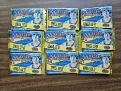 Lot of 9 Unglued Booster Packs MTG Joke Set - Image 1