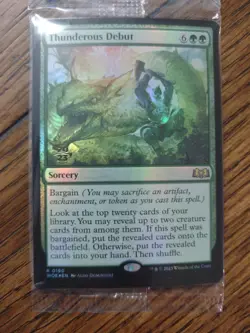 Thunderous Debut Foil Pre Release Wilds Of Eldraine - Image 1