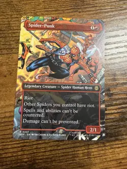 MTG Magic The Gathering Spider-Man Rare Borderless Scene Spider-Punk - Image 1