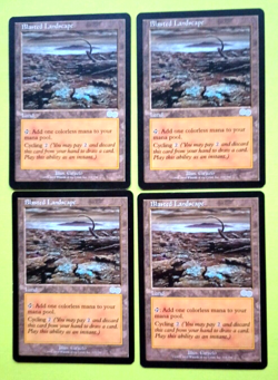 Magic the Gathering MTG Urza's Saga BLASTED LANDSCAPE X 4 LP/EX U 1998! - Image 1