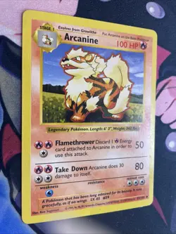 Arcanine 23/102 Shadowless - Vintage 1999 WoTC Pokemon Base Set LP - Image 2