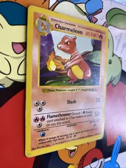 Pokemon Charmeleon 24/102 WotC Base Set Shadowless Unlimited MP/HP - Image 2