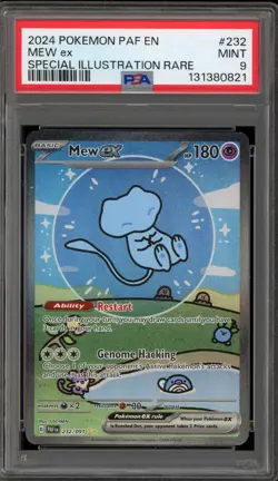 Pokemon Mew ex Paldean Fates Special Illustration Rare #232 PSA 9 Mint - Image 1