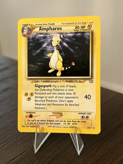 Pokemon TCG Ampharos 1/111 Rare Holo Neo Genesis LP - Image 3
