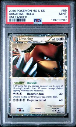 2010 POKEMON UNLEASHED URSARING PRIME #89 ULTRA RARE PSA 9 MINT #118739207 - Image 1