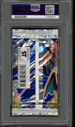 Pokemon Base Set Japanese Short Crimp Authentic Sealed Booster Pack PSA 8 - Image 2