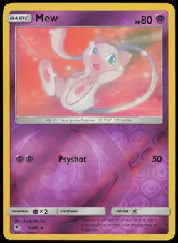 Mew 32/68 Hidden Fates Reverse Holo Pokemon - NM - Image 1