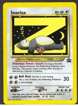 Pokemon Snorlax WOTC black star promo #49 - near mint - Image 3
