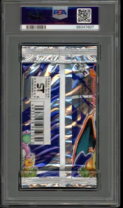 Pokemon Base Set Japanese Short Crimp Authentic Sealed Booster Pack PSA 8 - Image 2