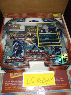 Pokemon 2017 Burning Shadows 3 Pack Blister Sealed Alolan Meowth Promo - Image 3