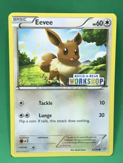 Eevee 63/98 - 2015 Promo Build a Bear Workshop Stamped Exclusive Pokemon TCG LP+ - Image 1