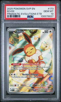 2025 POKEMON SVP EN-SV BLACK STAR PROMO #173 EEVEE PSA 10 - Image 1