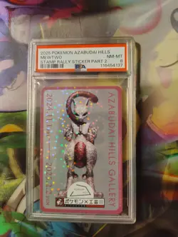 PSA 8 mewtwo Rally Sticker Pop 7 Pokemon Azabudai Hills Craft Exhibition Rare - Image 1