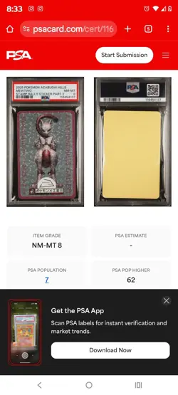 PSA 8 mewtwo Rally Sticker Pop 7 Pokemon Azabudai Hills Craft Exhibition Rare - Image 4