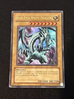 Yugioh Blue Eyes White Dragon LOB-001 Ultra (MP/HP) - Image 1