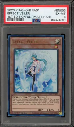 Yu-Gi-Oh! Effect Veiler 1st Edition Ultimate Rare RA01-EN003 PSA 6 - Image 1