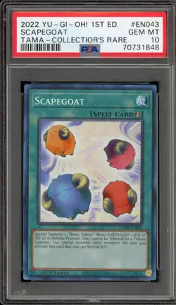 Yu-Gi-Oh! Scapegoat 1st Edition Collector's Rare TAMA-EN043 PSA 10 Gem Mint - Image 1