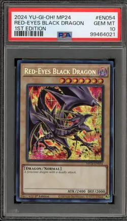 Yu-Gi-Oh! Red-Eyes Black Dragon 1st Ed Quarter Century SCR MP24-EN054 PSA 10 - Image 1